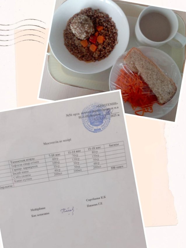 Бүгінгі ас мәзірі