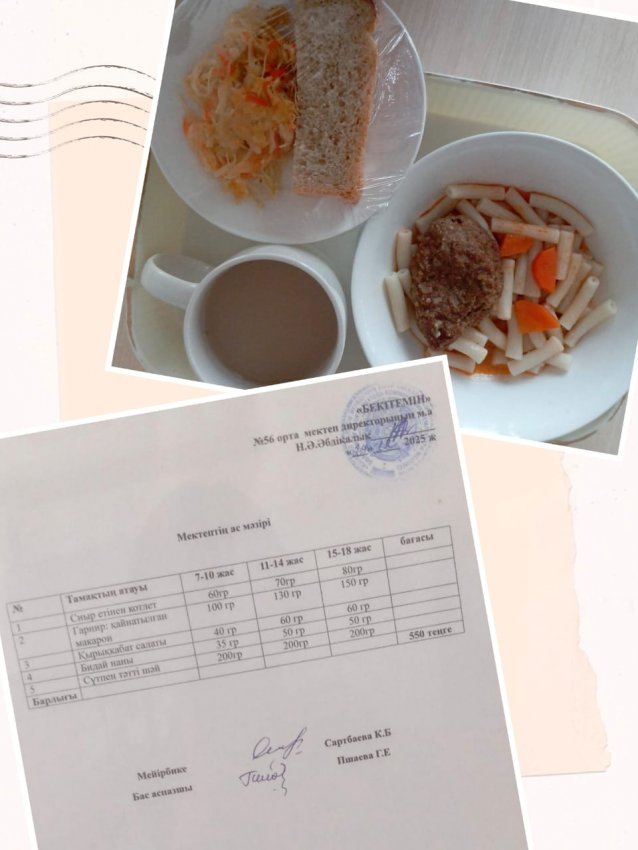 Бүгінгі ас мәзірі