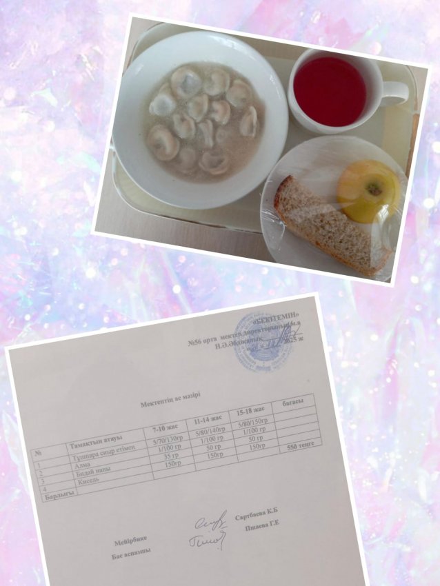 Бүгінгі ас мәзірі